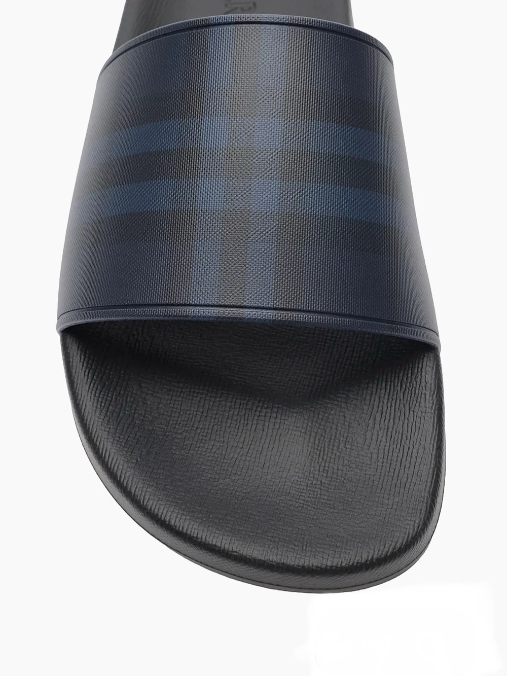 Burberry Midnight Navy Check Slide Sandals (unisex) - Picture 1 of 11